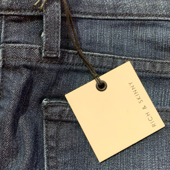 Rich & Skinny NWT Sleek ColorBlock Night Rider True Blue Skinny Jeans Size 28x30 - Picture 7 of 9